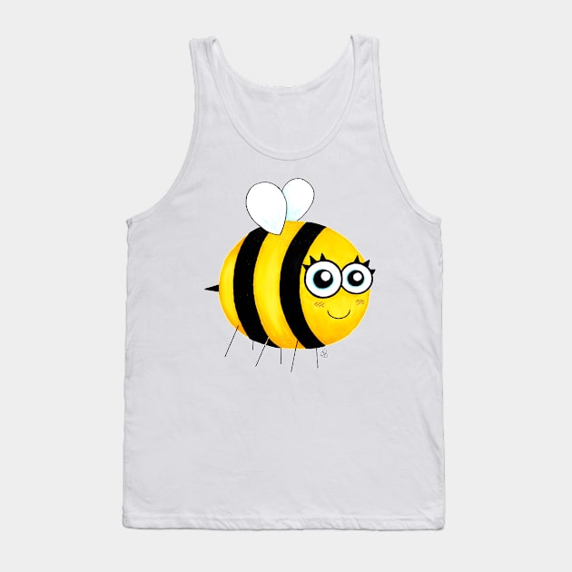 Cute Wholesome Bee - A Happy Bumblebee Tank Top by Elinaana